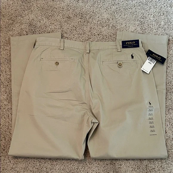 Polo by Ralph Lauren Men's Khaki Chinos NWT Classic Fit W38 L32 Coin Pocket - Picture 4 of 11